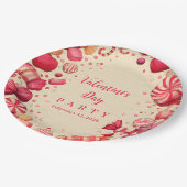 Retro Candy Sweets Valentijnsfeest Papieren Bordje (Gekanteld)