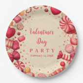 Retro Candy Sweets Valentijnsfeest Papieren Bordje (Voorkant)