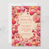Retro Candy Sweets Valentine Party Kaart (Voorkant)