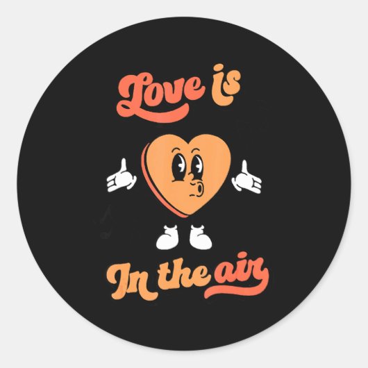 Retro Candy Valentines Day Heart Hipe Music Lov  Ronde Sticker (Voorkant)