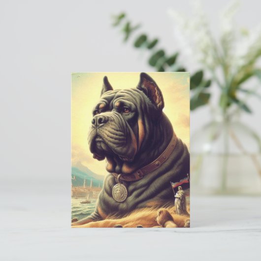 Retro Cane Corso Schilderen Briefkaart (Staand voorkant)