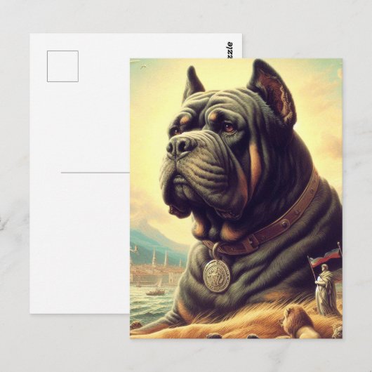Retro Cane Corso Schilderen Briefkaart (Voorkant / Achterkant)