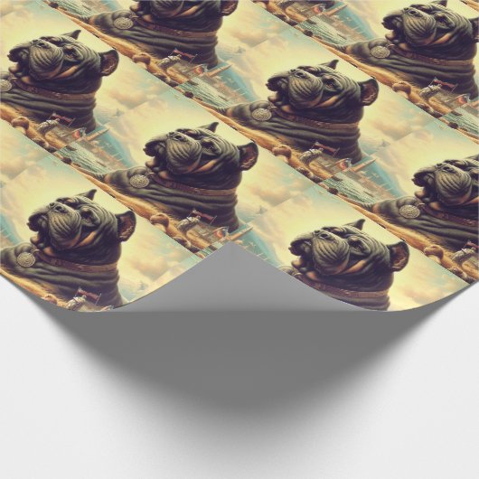 Retro Cane Corso Schilderen Cadeaupapier (Hoek)