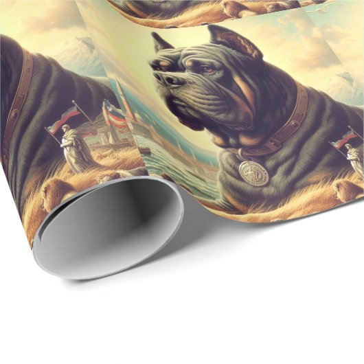 Retro Cane Corso Schilderen Cadeaupapier (Rol Hoek)