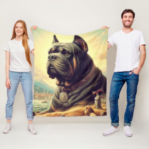 Retro Cane Corso Schilderen Fleece Deken