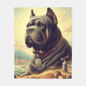 Retro Cane Corso Schilderen Fleece Deken (Voorkant)
