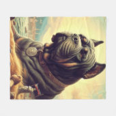 Retro Cane Corso Schilderen Fleece Deken (Voorkant (Horizontaal))