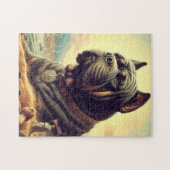 Retro Cane Corso Schilderen Legpuzzel (Horizontaal)