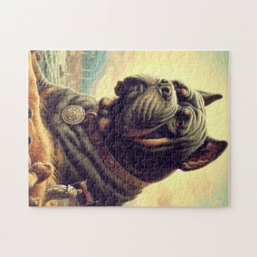 Retro Cane Corso Schilderen Legpuzzel (Horizontaal)