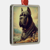 Retro Cane Corso Schilderen Metalen Ornament (Rechts)