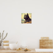Retro Cane Corso Schilderen Poster (Keuken)