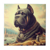 Retro Cane Corso Schilderen Tegeltje (Voorkant)