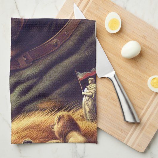 Retro Cane Corso Schilderen Theedoek (Quarter Fold)