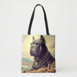 Retro Cane Corso Schilderen Tote Bag