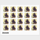 Retro Cane Corso Schilderen Vierkante Sticker (Vel)