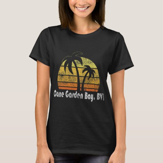 Retro Cane Garden Bay British Virgin T-shirt (Voorkant)