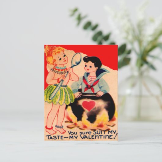  Retro Cannibal Valentijn Kaart (Staand voorkant)