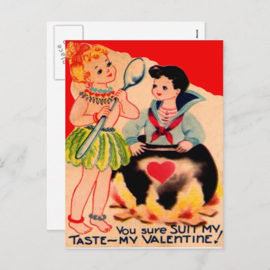  Retro Cannibal Valentijn Kaart (Voorkant / Achterkant)