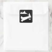 Retro Canoe Silhouette Vierkante Sticker (Tas)