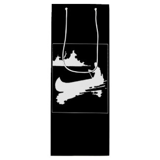 Retro Canoe Silhouette Wijn Cadeautas