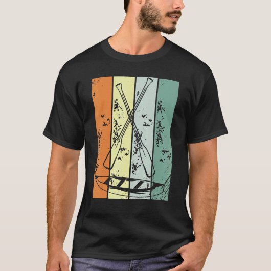 Retro Canoeing Paddle Paddling Canoeist Kayak Kaya T-shirt (Voorkant)