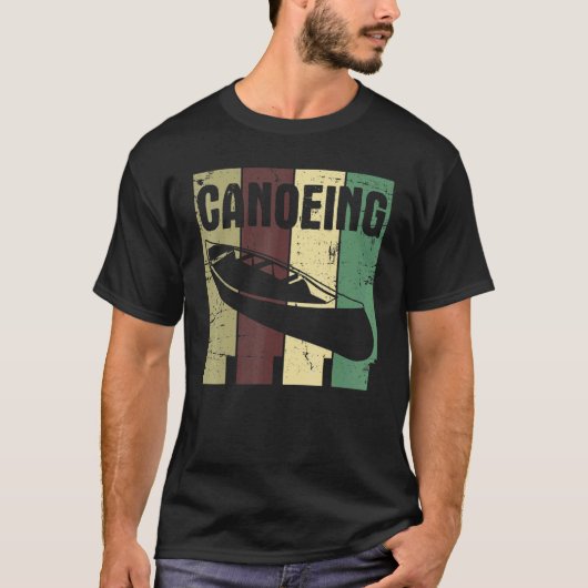 Retro Canoeing Paddle Paddling Canoeist Kayak Kaya T-shirt (Voorkant)