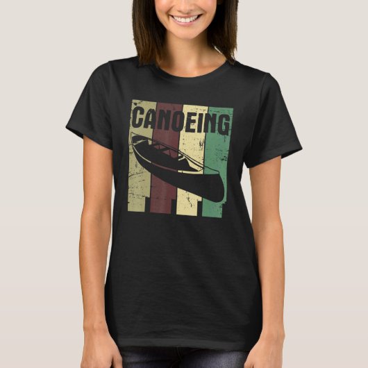 Retro Canoeing Paddle Paddling Canoeist Kayak Kaya T-shirt (Voorkant)