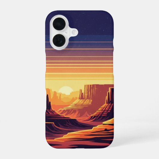Retro Canyon Layers iPhone 16 Hoesje (Achterkant)