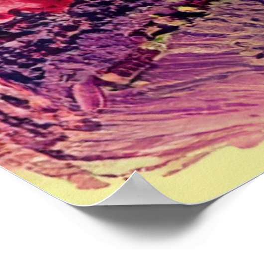 Retro Canyon met rivierlandschap Poster (Hoek)