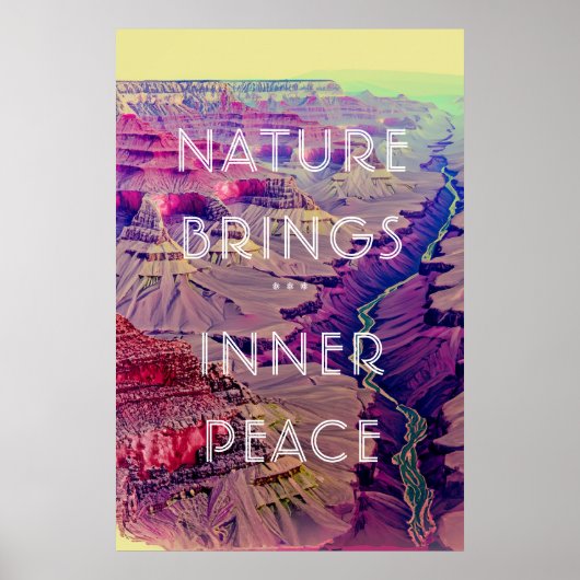 Retro Canyon met rivierlandschap Poster (Voorkant)