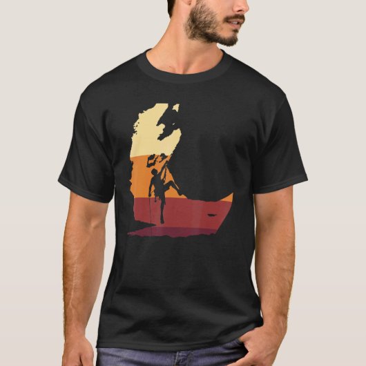 Retro Canyoning Climber Climbing Canyon Tour Canyo T-shirt (Voorkant)
