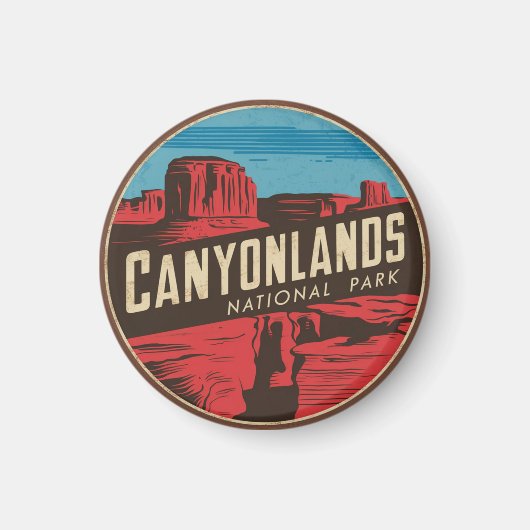 Retro Canyonlands National Park Reisembleem Magneet (Voorkant)