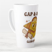 Retro Cap & Glow Afstudeerklas 2026 Latte Mok (Linkerhoek)
