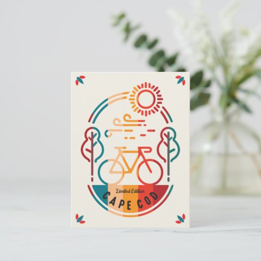 Retro Cape Cod Bike Trail Briefkaart (Staand voorkant)