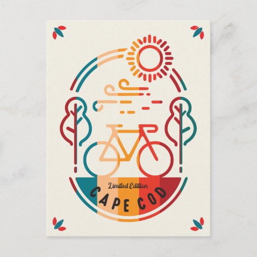 Retro Cape Cod Bike Trail Briefkaart (Voorkant)