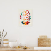 Retro Cape Cod Bike Trail Poster (Keuken)