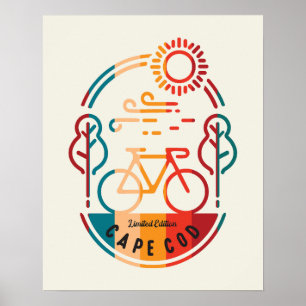 Retro Cape Cod Bike Trail Poster