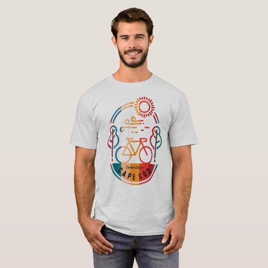 Retro Cape Cod Bike Trail T-shirt (Voorkant volledig)