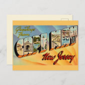 Retro Cape May NJ Briefkaart (Voorkant / Achterkant)