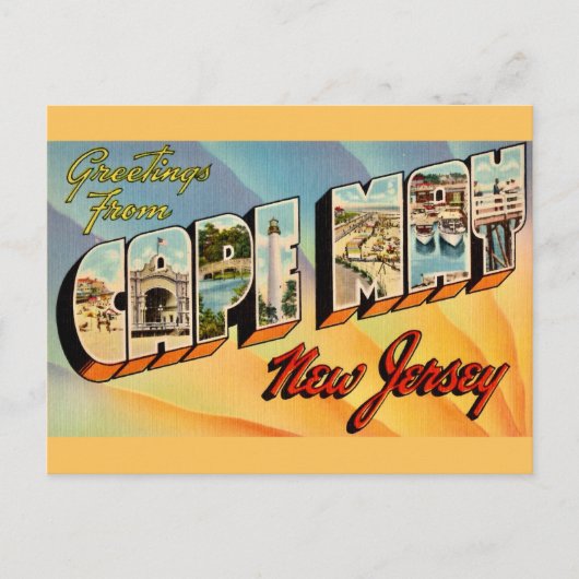 Retro Cape May NJ Briefkaart (Voorkant)