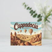 Retro Cappadocia Views Briefkaart (Staand voorkant)