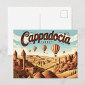 Retro Cappadocia Views Briefkaart (Voorkant / Achterkant)