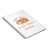 Retro Capybara Batterij Niveau 1% Notitieboek (Rechterzijde)