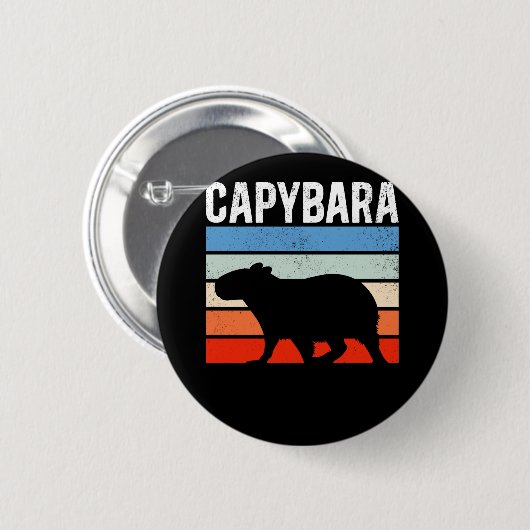 Retro  Capybara Cute Animal Ronde Button 5,7 Cm (Voorkant /achterkant)
