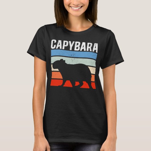 Retro  Capybara Cute Animal T-shirt (Voorkant)