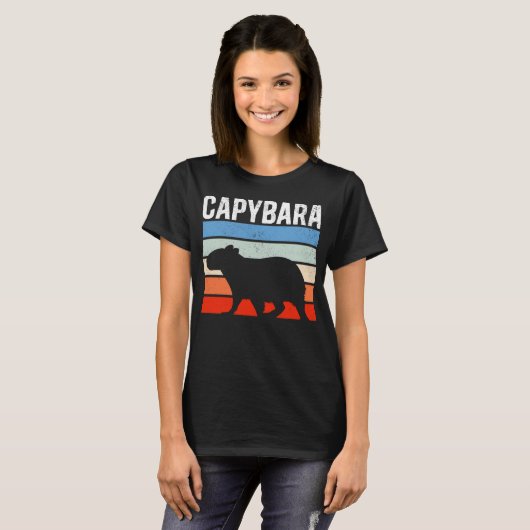 Retro Capybara Cute Animal T-shirt (Voorkant volledig)