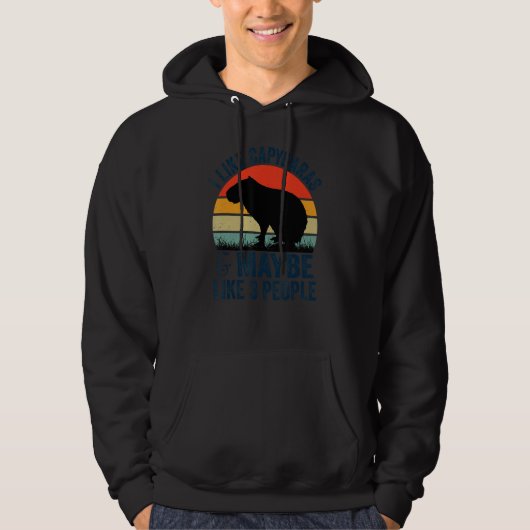 Retro Capybara Design Vintage Style Capybara Gifts Hoodie (Voorkant)