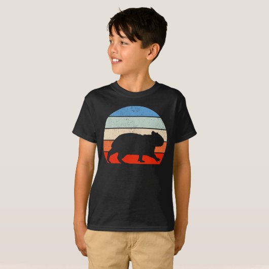 Retro Capybara Lover  dierentuin T-shirt (Voorkant volledig)