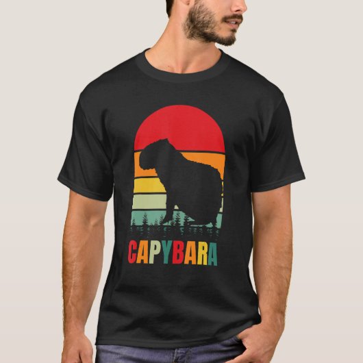 Retro  Capybara Silhouette Capybara Lover C T-shirt (Voorkant)