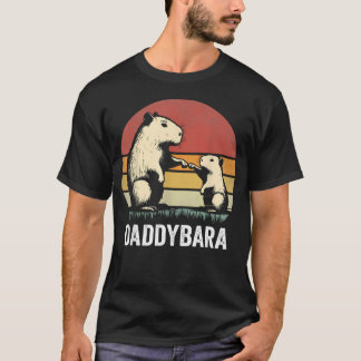 Retro Capybara Vader En Zoon Botsingen Grappige Ca T-shirt